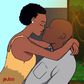 Ghanaian couple kissing passionately