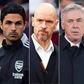 From left: Pep Guardiola, Mikel Arteta, Eric Ten Hag, Carlo Ancelotti & Jose Mourinho