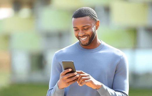 A man using his phone