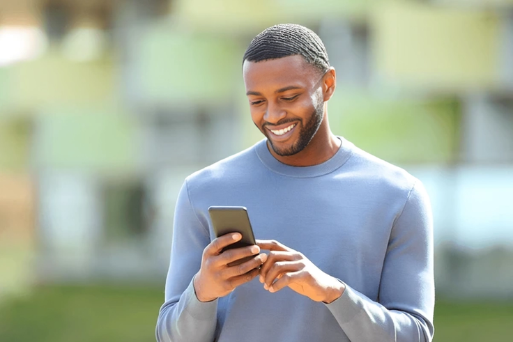 A man using his phone