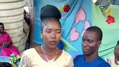 The gloomy bride and her husband