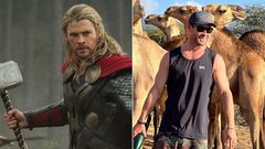 Australian actor Chris Hemsworth in Kenya