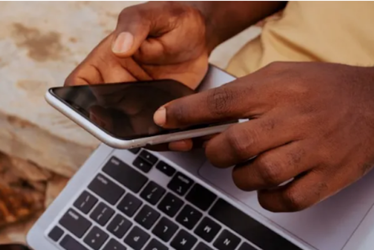 A person using their phone