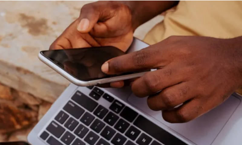 A person using their phone
