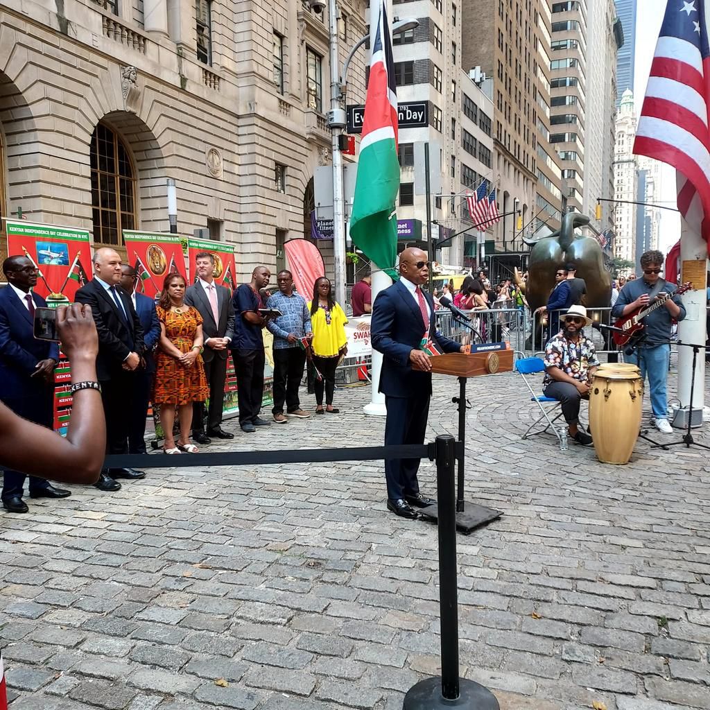 New York Mayor Eric Adams raised Kenya's flag in the city for the first time on June 1, 2023