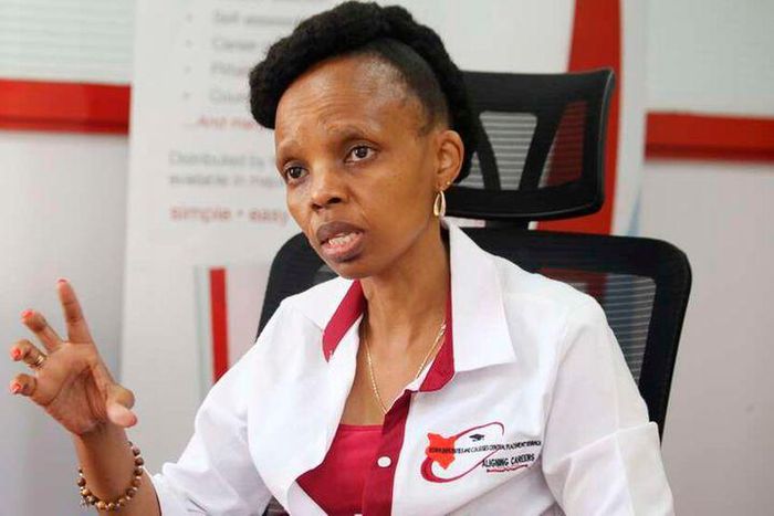 The Kenya Universities and Colleges Central Placement Service Chief Executive Officer Agnes Mercy Wahome.