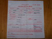 A sample of a birth certificate
