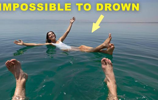 The high salinity makes it impossible to drown [Youtube]