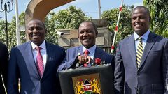 Treasury CS Njuguna Ndungu, Majority Leader Kimani Ichung'wa and Budget and Appropriations Chairperson Ndindi Nyoro