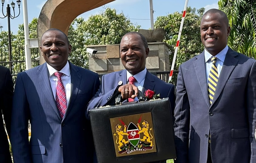 Treasury CS Njuguna Ndungu, Majority Leader Kimani Ichung'wa and Budget and Appropriations Chairperson Ndindi Nyoro