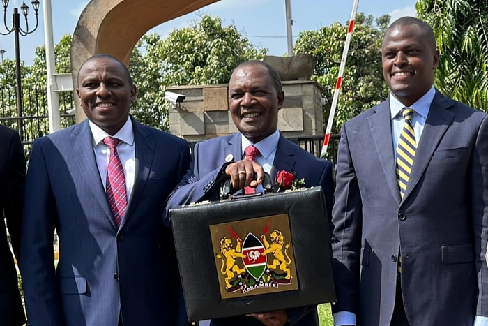 Treasury CS Njuguna Ndungu, Majority Leader Kimani Ichung'wa and Budget and Appropriations Chairperson Ndindi Nyoro