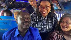 Azimio leader Raila Odinga in a matatu on July, 10, 2023