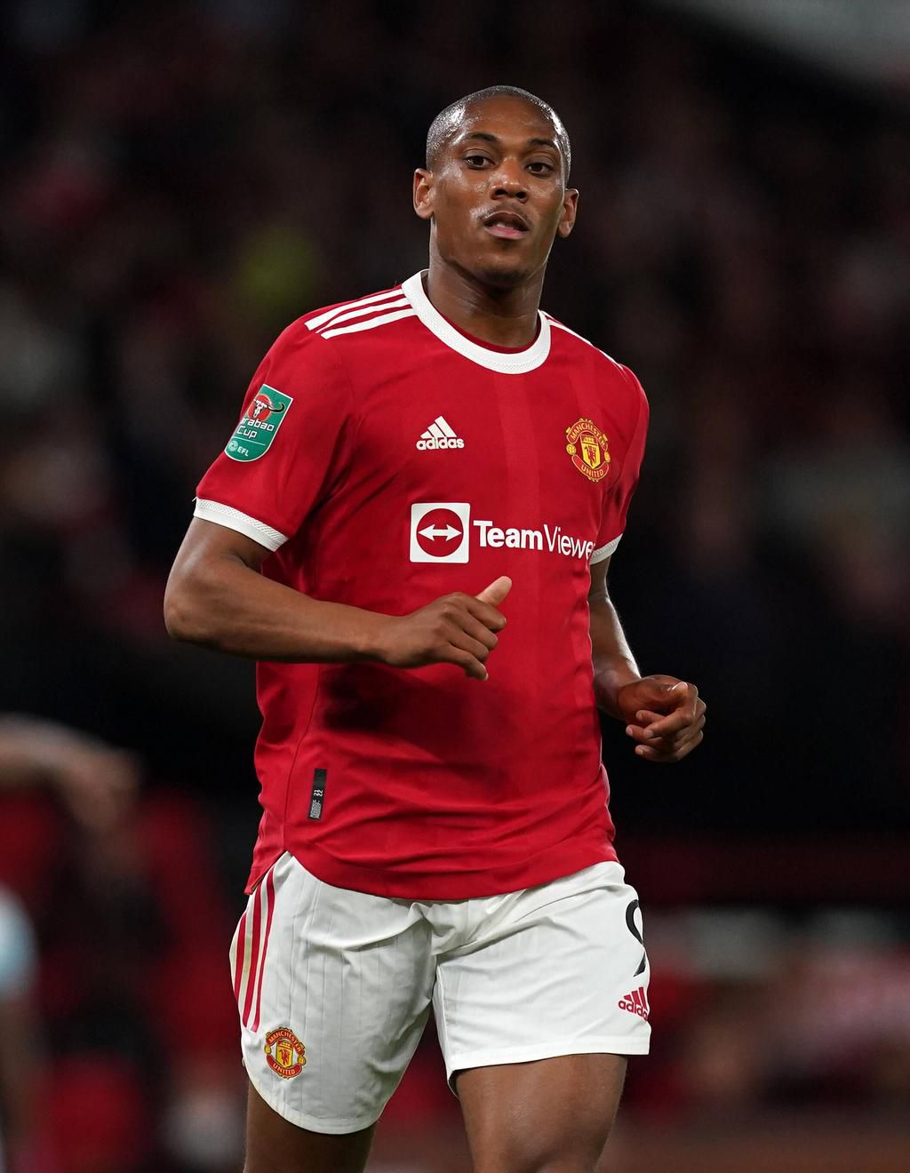 Anthony Martial of Manchester United on September 2, 2022, during an EFL match.