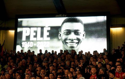 A tribute to Pele is shown on screen ahead of the Premier League match at the City Ground, Nottingham. Former Brazil player Pele died on Thursday in Brazil at the age of 82