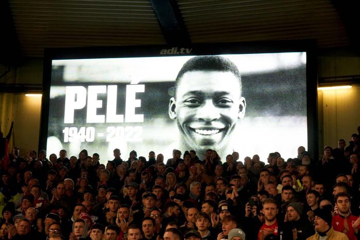 A tribute to Pele is shown on screen ahead of the Premier League match at the City Ground, Nottingham. Former Brazil player Pele died on Thursday in Brazil at the age of 82
