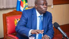 Deputy President Rigathi Gachagua speaking in his office