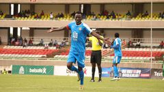 Anthony Kimani celebrates after scoring against Gor Mahia in Kasarani on Sunday 29 May 2022 during an FKF Premier League matchday 32 tie. [IMAGE: Nairobi City Stars]