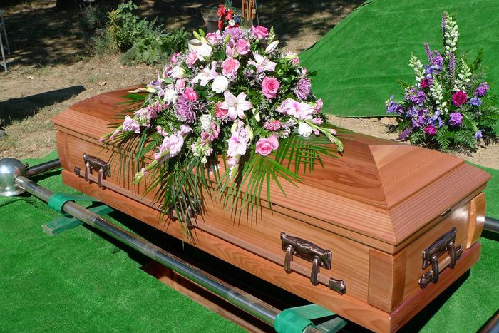 A file photo of a coffin