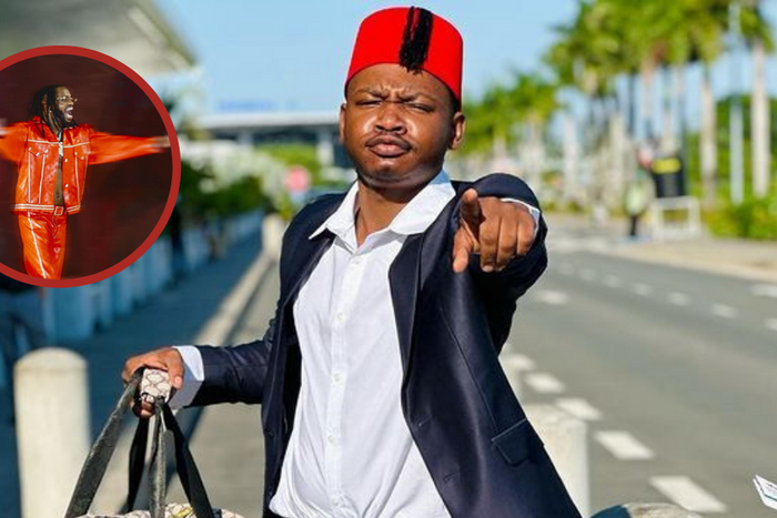 Comedian Kicheche and Diamond Platnumz [inset]