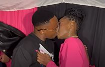 Sheryl Gabriel kissing her boyfriend