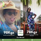 Ciru Muriuki before and after gastric balloon procedure showcasing significant weight loss