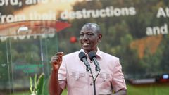 President William Ruto speaking during a Sunday service at Revival Sanctuary of Glory Church, Riruta Satellite, Dagoreti South, Nairobi County on October 22, 2023