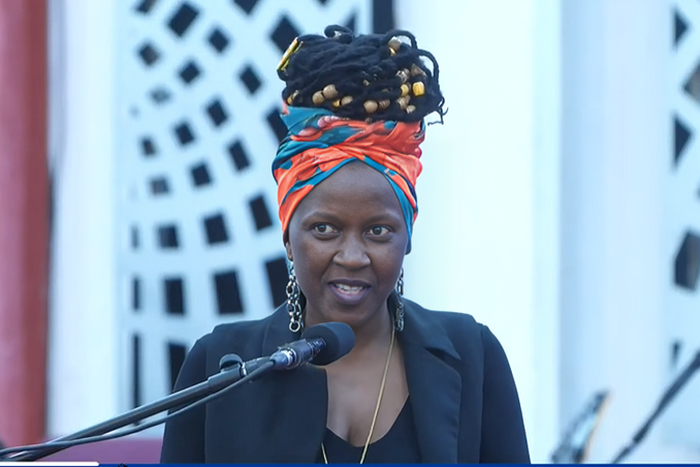 Nakhulo Khaimia, the sweetheart of the late mountaineer Cheruiyot Kirui at the CITAM Church Valley Road on June 3