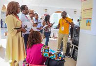 Engineer George Ouma Otieno explaining his innovation