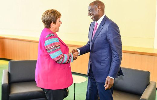 President William Ruto with IMF MD Kristalina Georgieva in New York City on September 20, 2023 Image: PCS