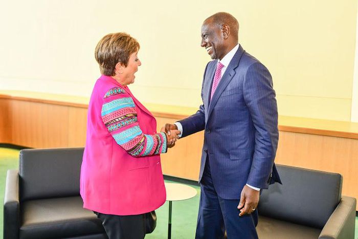 President William Ruto with IMF MD Kristalina Georgieva in New York City on September 20, 2023 Image: PCS