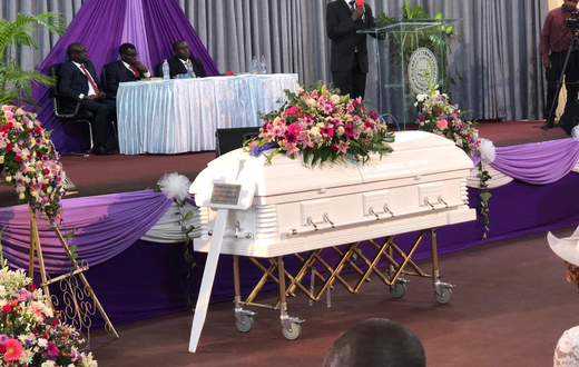 Mourners gathered to pay their final respects to media legend Catherine Kasavuli on January 12, 2022 at the Friends International Centre Church, Ngong Road