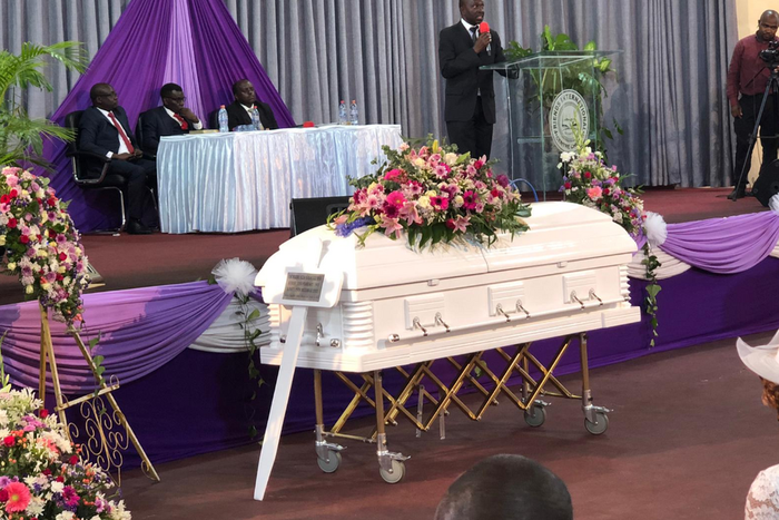 Mourners gathered to pay their final respects to media legend Catherine Kasavuli on January 12, 2022 at the Friends International Centre Church, Ngong Road