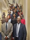 Outgoing Kenya Higher Commissioner to the U.K Manoah Esipisu and other Kenyan staff in the U.K embassy