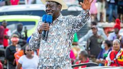 File image of Azimio leader Raila Odinga during a past public address