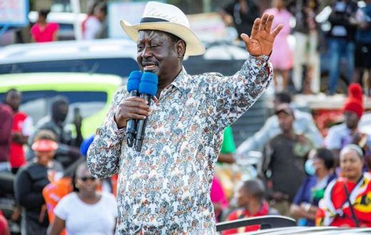 File image of Azimio leader Raila Odinga during a past public address