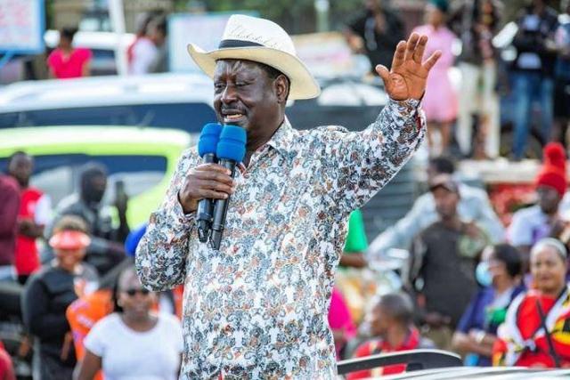 File image of Azimio leader Raila Odinga during a past public address
