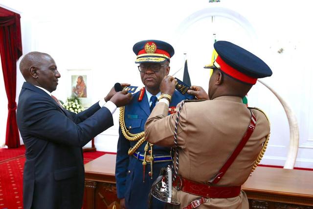 President William Ruto presided over the swearing in ceremony of General Francis Ogolla as the Chief of Defence at State House, Nairobi on April 29, 2023