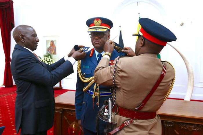 President William Ruto presided over the swearing in ceremony of General Francis Ogolla as the Chief of Defence at State House, Nairobi on April 29, 2023
