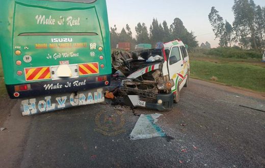 4 killed after bus collided with Matatu along Eldoret - Nakuru Highway
