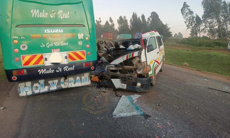 4 killed after bus collided with Matatu along Eldoret - Nakuru Highway