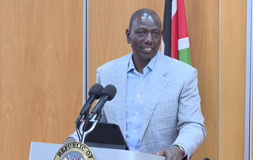 President Ruto speaking after filing his annual tax returns at the KRA headquarters in Times Towers