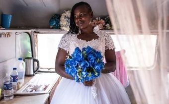 A bride durinng her wedding
