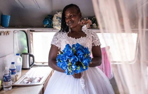A bride durinng her wedding