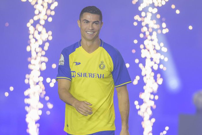 Cristiano Ronaldo at his Al Nassr unveiling