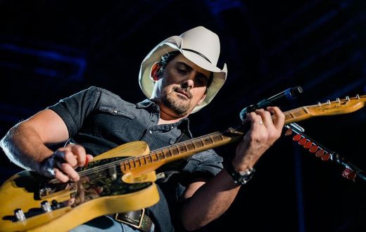 Brad Paisley during a performance in Wisconsin