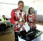 Molo MP Kimani Kuria and his wife voting during the 2017 General Elections