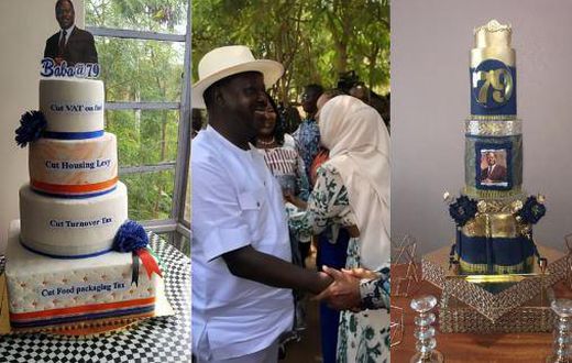 Messages on Raila's colourful birthday cakes