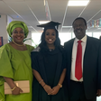 Maryanne Mudavadi with her parents during her graduation