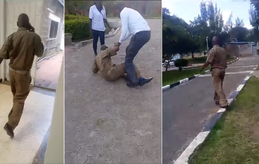 A screengrab of a video showing a confrontation at Nakuru Memorial Hospital on January 23, 2024