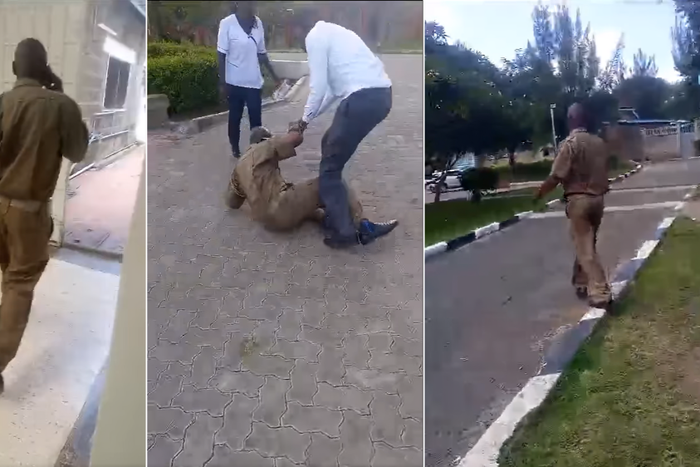 A screengrab of a video showing a confrontation at Nakuru Memorial Hospital on January 23, 2024